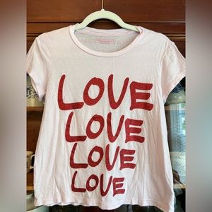 Victoria’s Secret Love Glitter Short Sleeve Pajama Top XS